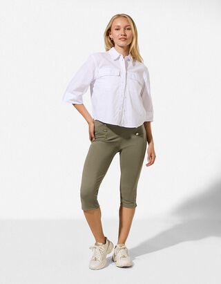 Leggings - Zierkn&ouml;pfe - Hellgr&uuml;n