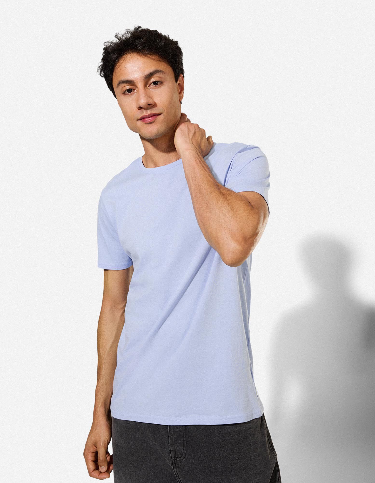 T-shirt - Unicolore - bleu clair