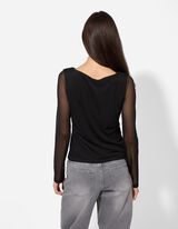 Hossz&uacute; ujj&uacute; felső - Necc - fekete