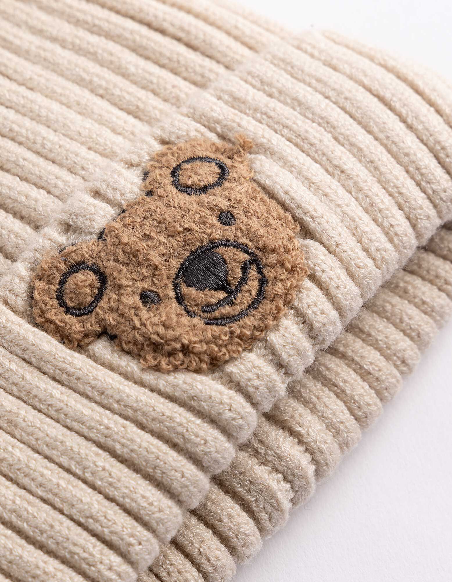 M&uuml;tze - Frottee-Applikation - Beige
