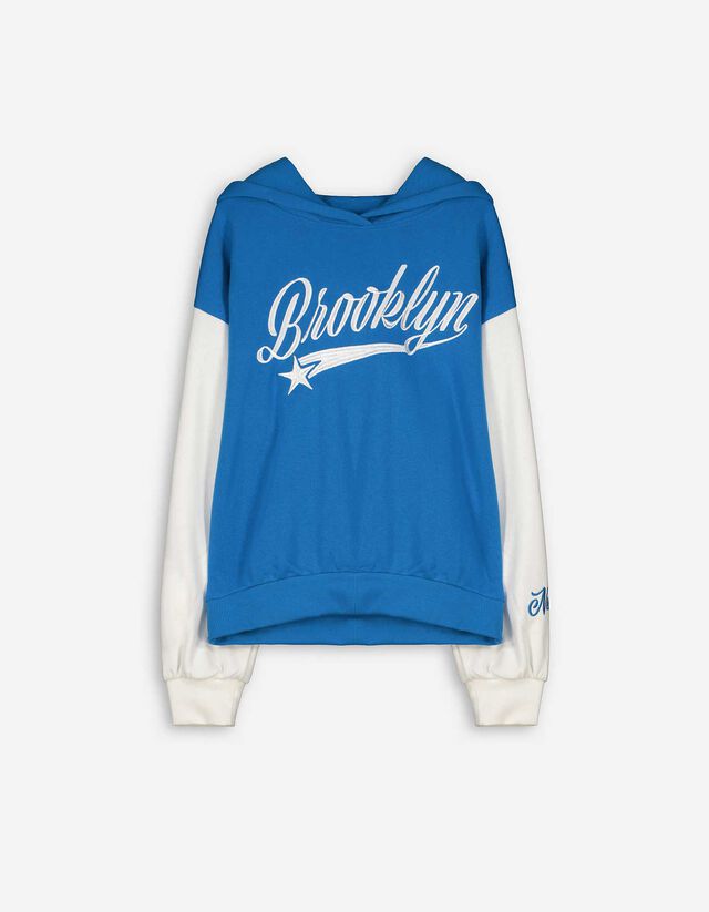 Hoodie - Borduursels - donkerblauw