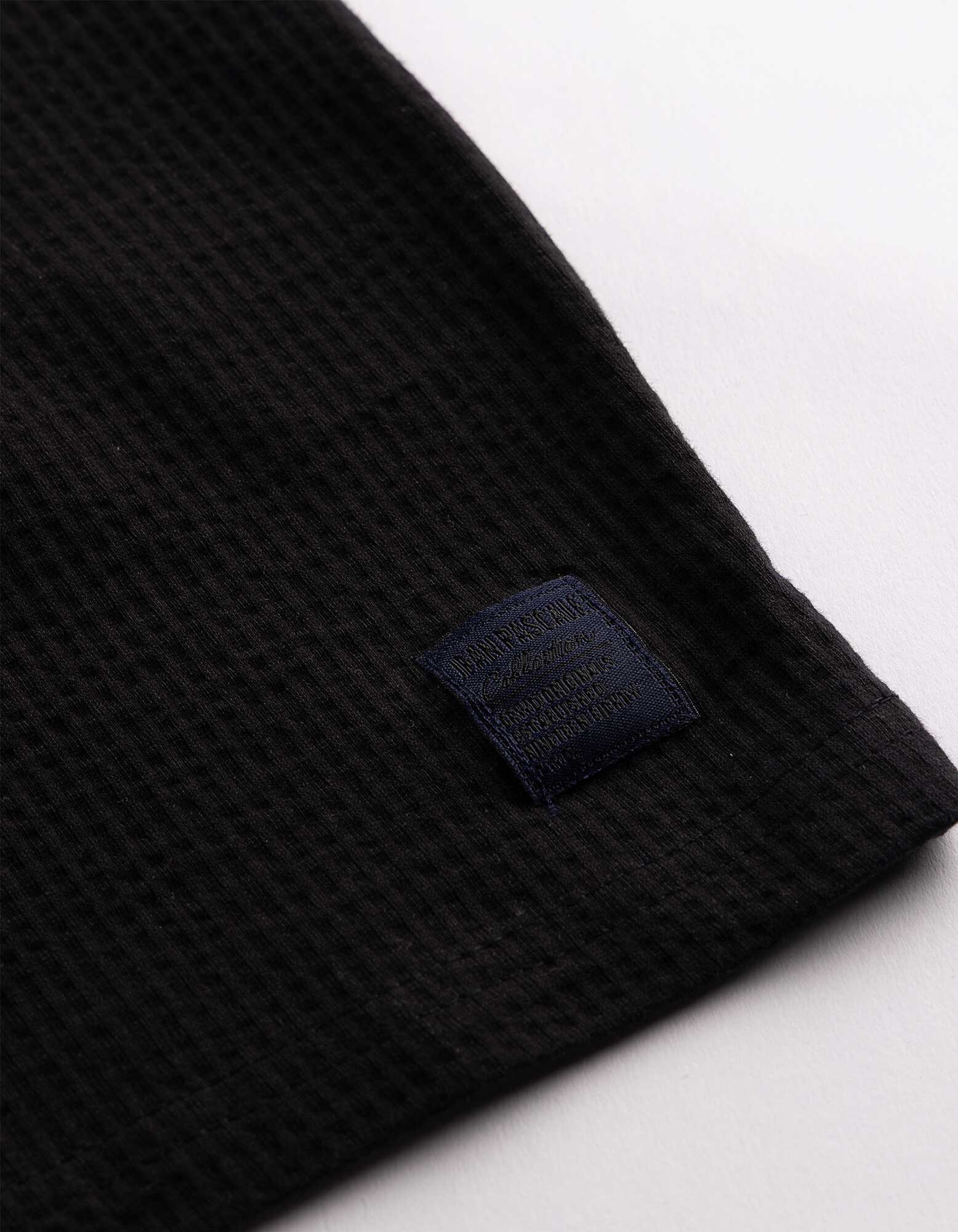 T-Shirt - Seersucker - Schwarz