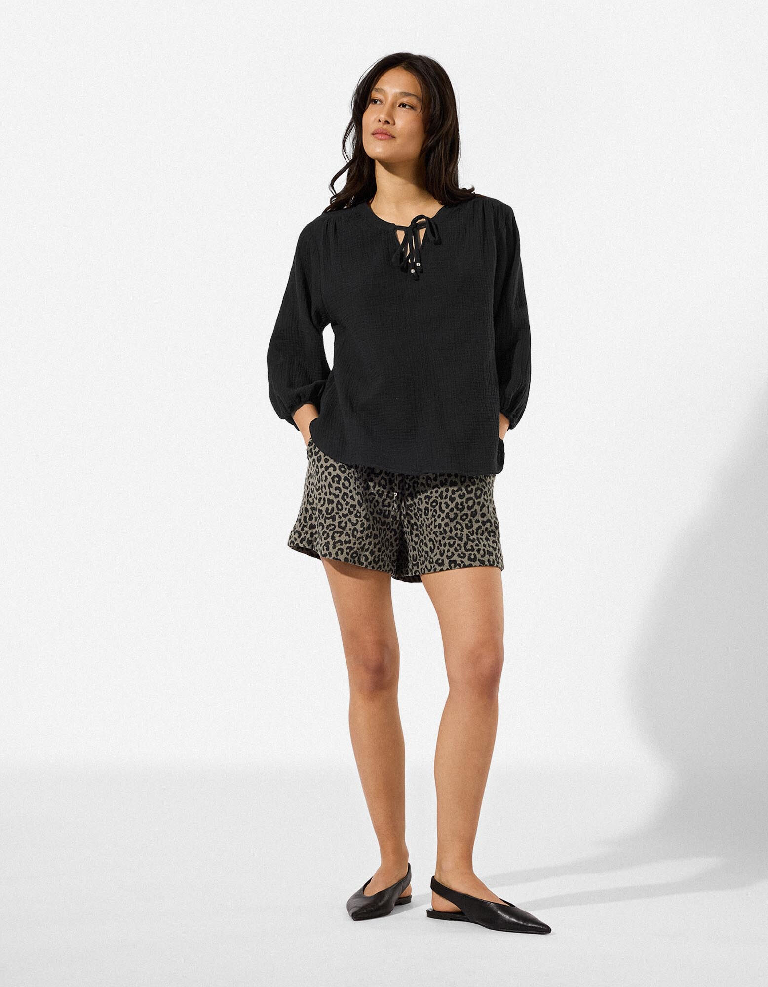 Bluse - Musselin - Schwarz