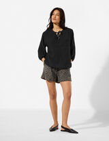 Bluse - Musselin - Schwarz