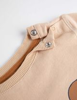 Hosszú ujjú felsőből és nadrágból álló szett - Nyomott minta - bézs