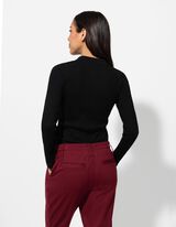 Hosszú ujjú felső - Bordázott - fekete