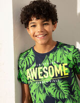 Majica kratkih rukava - Print sa porukom - tamno-plava