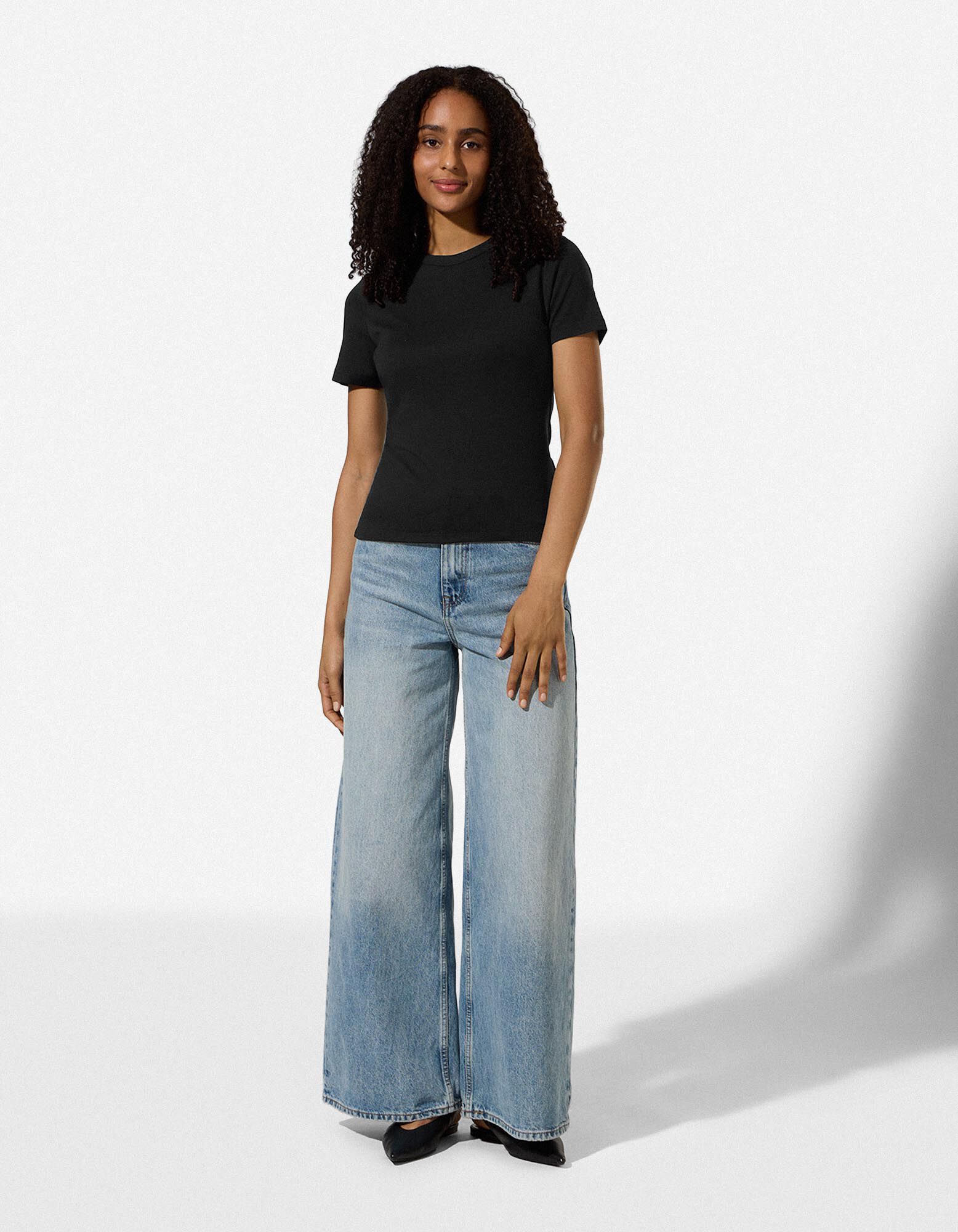 T-Shirt - Modal-Anteil - Schwarz
