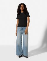 T-Shirt - Modal-Anteil - Schwarz