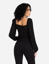 prostokątny dekolt - czarny