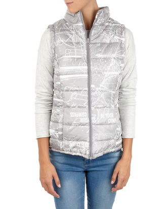 Damen Steppweste mit Allover-Muster