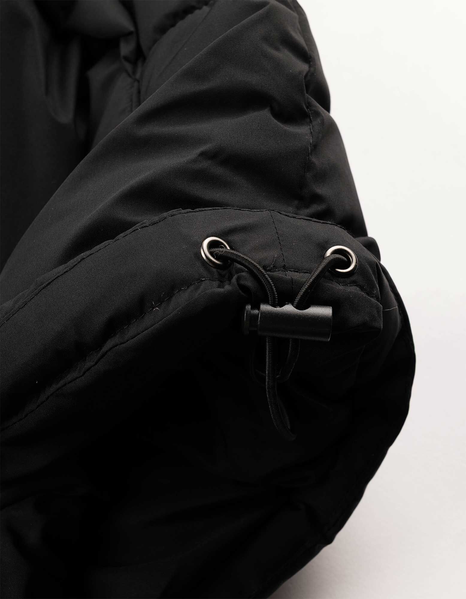 Outdoorjacke - Material-Mix - Schwarz