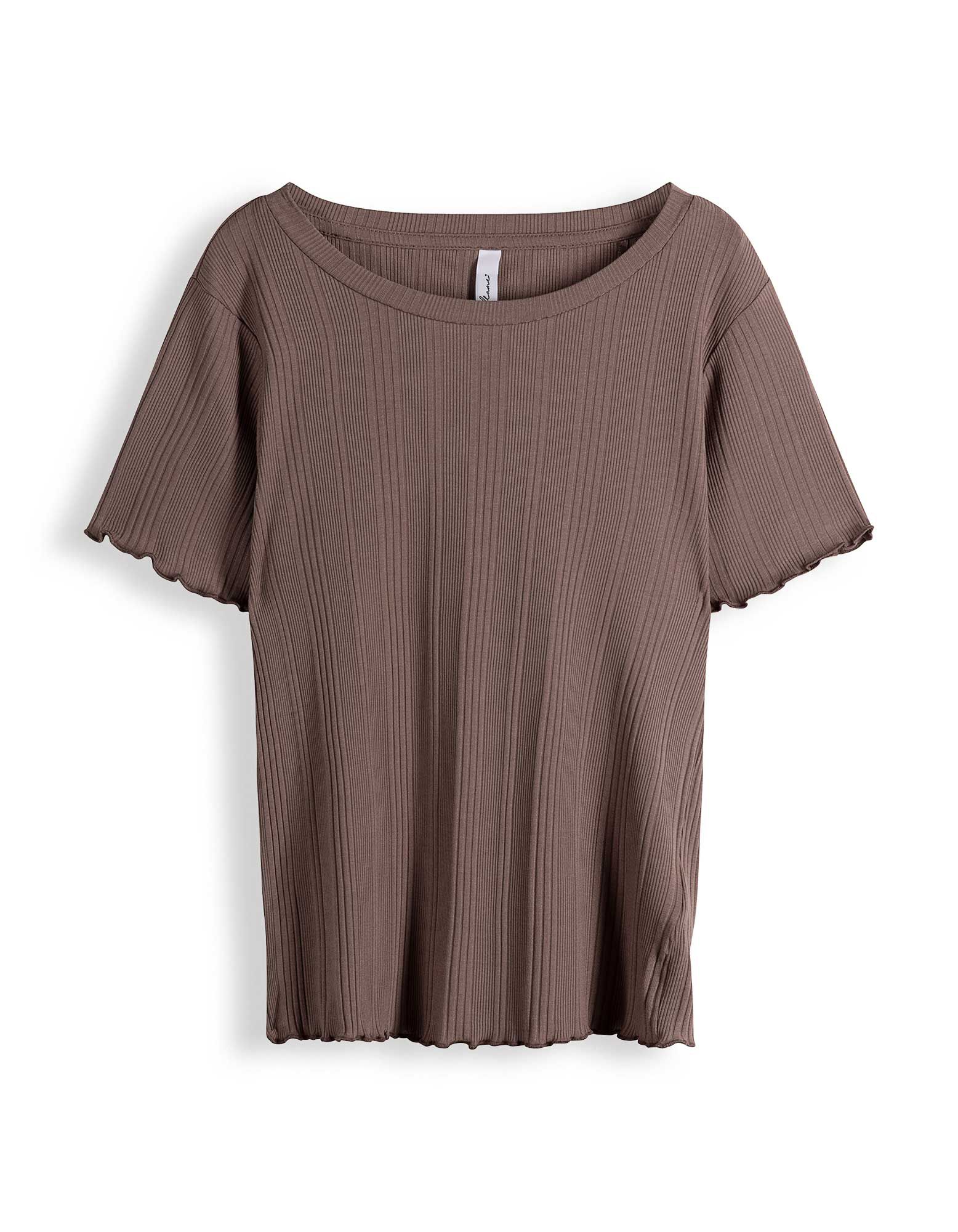 Pyžamov&yacute; set trička a kahot - Směs s visk&oacute;zou - hneda
