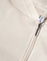 Trumpas džemperis - Gobtuvas su įvertu raišteliu - smelio spalvos