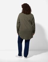 Blusa lunga - Taschina sul petto - verde scuro