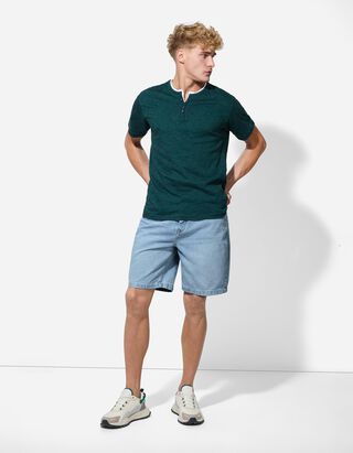 Jeansshorts - Weites Bein - hellblau