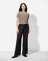 Gebreid overhemd - Opstaande kraag - beige