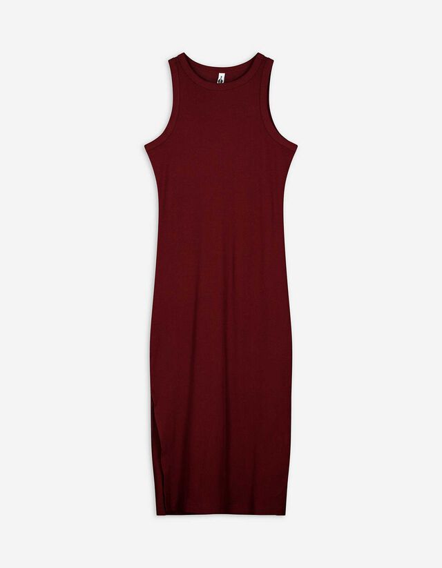 Maxikleid - einfarbig - rot