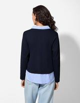 Blouseshirt - Katoenmix - donkerblauw