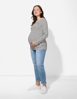 Zwangerschapsshirt - Strepen - zwart