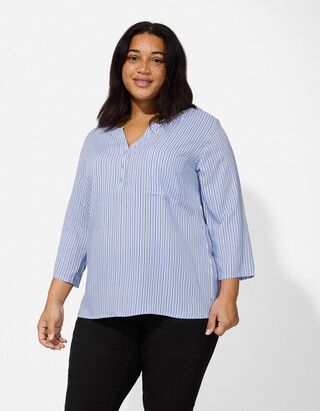 Bluse - Allover-Muster - hellblau