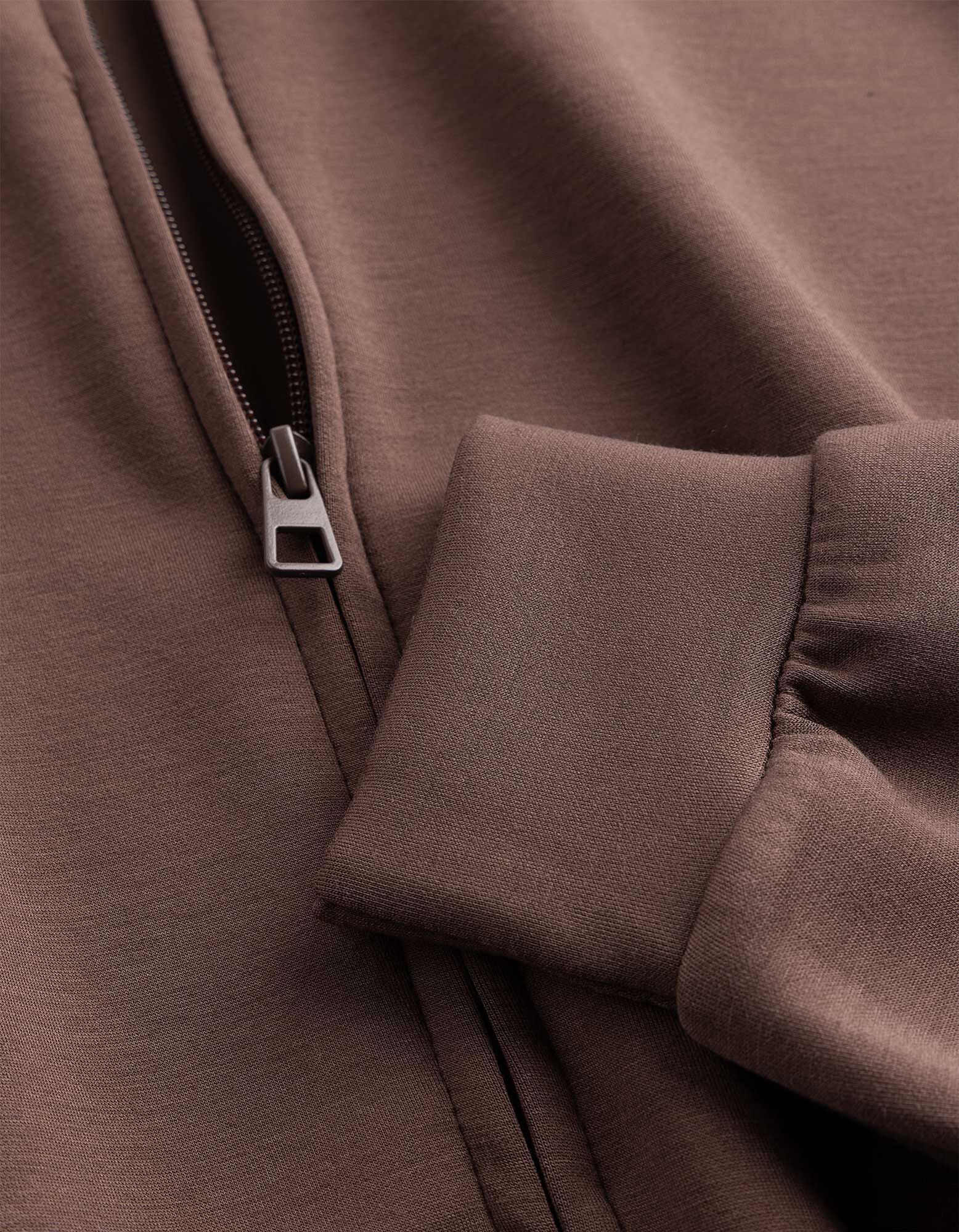 Sweatvest - Zachte touch - Donkerbruin