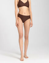 Slip bikini - Tinta unita - marrone scuro