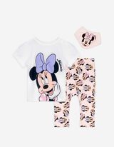 Set composto da T-shirt, pantaloni e bavaglino - Minnie - bianco