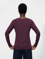 T-shirt &agrave; manches longues - Coton - mauve