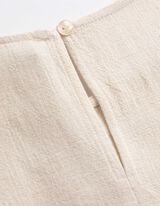 Blusentop - einfarbig - Beige