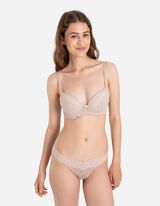 Mar&scaron;kinėliai-liemenėlė - Nėrinių apvadas - smelio spalvos