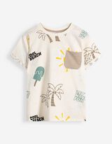 &nbsp;Set aus T-Shirt und Shorts - Allover-Print - Off-White