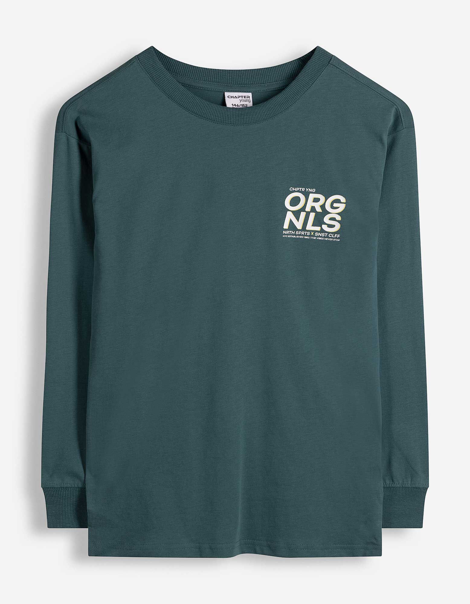 T-shirt &agrave; manches longues - Coupe oversize - vert fonc&eacute;