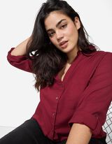 Bluza - Džep na prsima - tamno crvena