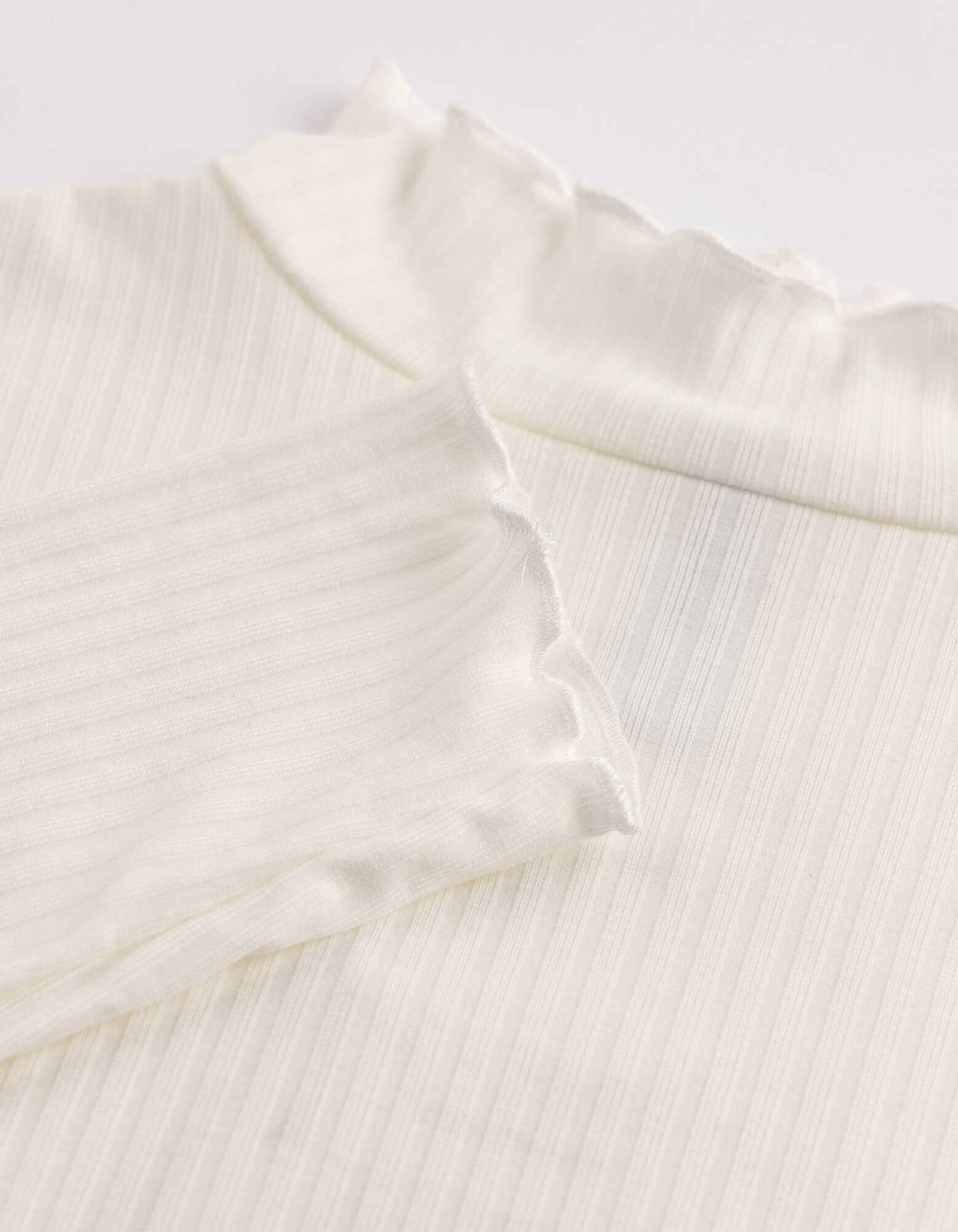Langarmshirt - Rippenstruktur - Off-White