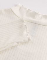 Langarmshirt - Rippenstruktur - Off-White