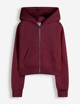 Sweatjacke - Cropped - Beere
