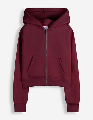Sweatjacke - Cropped - Beere