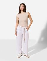 Top sans manches - Volants - beige