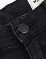 Short en jean - Revers cousus au bas des jambes - Noir