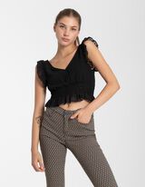 Bluză - M&acirc;neci cu volane