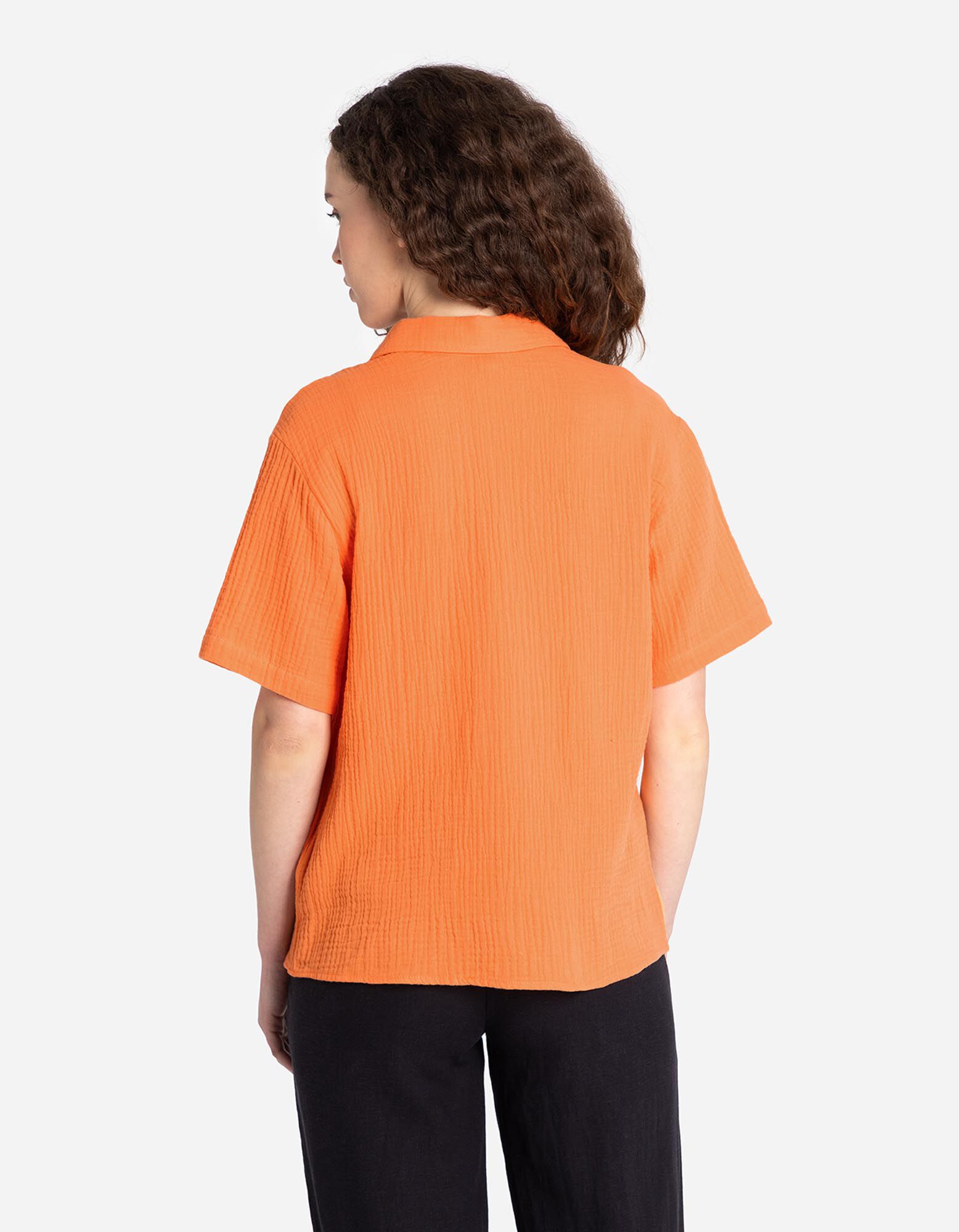 Košilová halenka - Mušelín - oranzova - Takko Fashion
