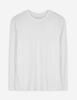 Langarmshirt - Baumwolle - weiß