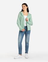 Sweatvest - Capuchon met tunnelkoord - lichtgroen