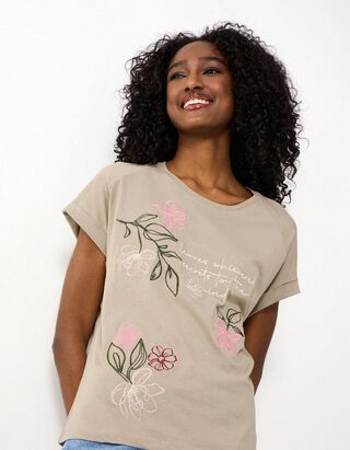 T-Shirt - Stickerei - Gr&uuml;n
