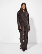 koszulka - aksamit - ciemny brazowy