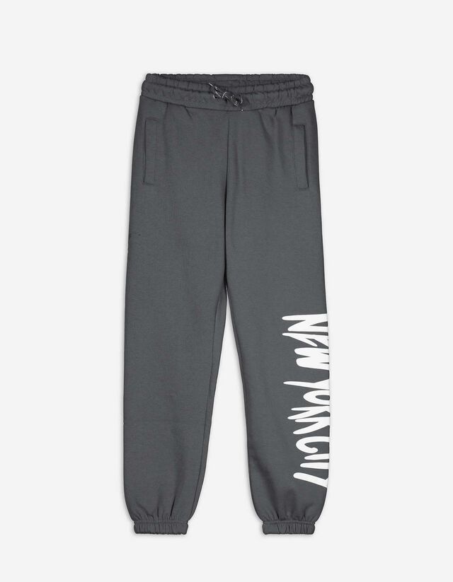 Joggingbroek - Tekstprint - donkergrijs