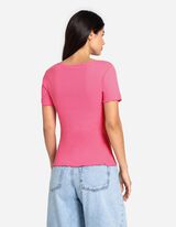 T-shirt - Misto cotone - rosa fucsia