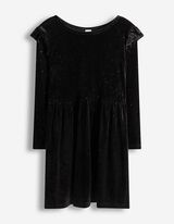 Robe - Tissu brillant - Noir