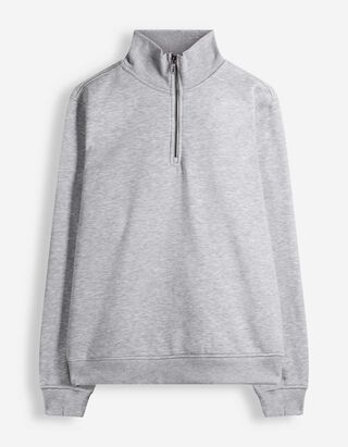 Sweatshirt - Troyer - Hellgrau